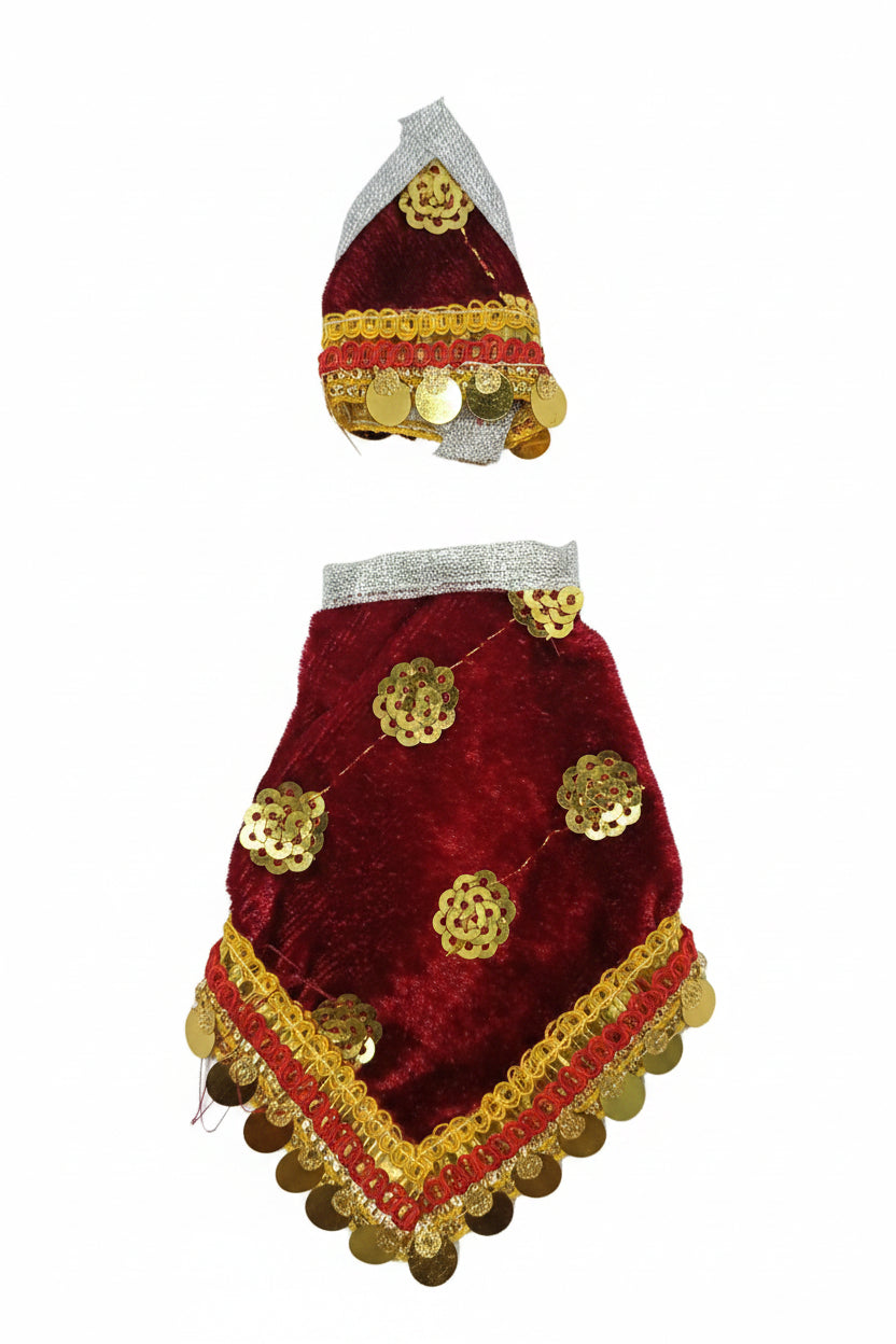 Premium Velvet Sai Baba Idol Dress – Embroidered Designer Vastra | 10 Colours Set | Size 0–6