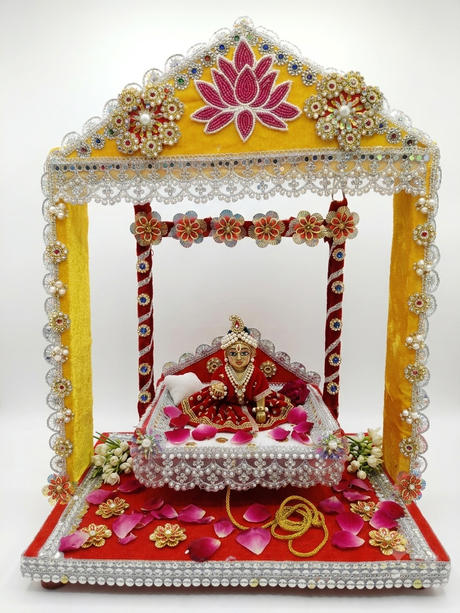 GOD’S GORGEOUS PREMIUM – Premium Bal Gopal Janmashtami Jhulan Set 10" to 20"
