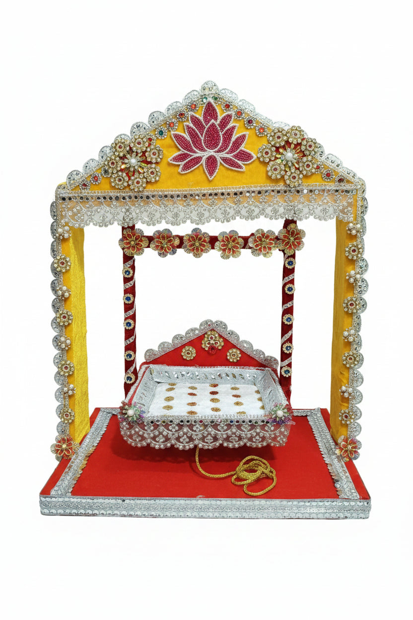 GOD’S GORGEOUS PREMIUM – Premium Bal Gopal Janmashtami Jhulan Set 10" to 20"
